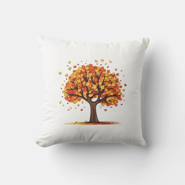 Coussin Arbre à automne doré (Recto)