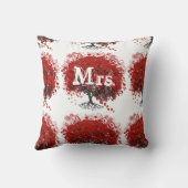 Coussin Arbre à feuilles de coeur rouge (Verso)