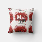 Coussin Arbre à feuilles de coeur rouge (Recto)