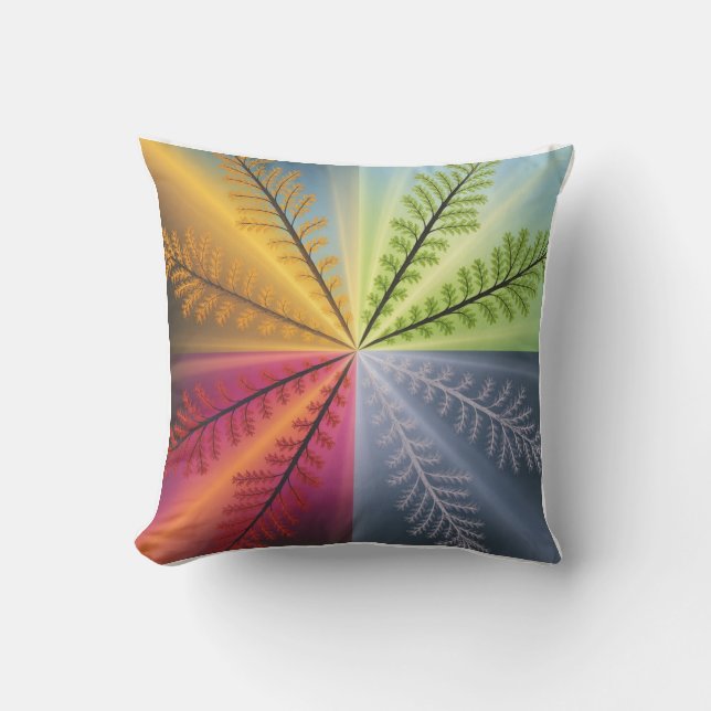 Coussin Arbre Abstrait des Quatre Saisons (Recto)