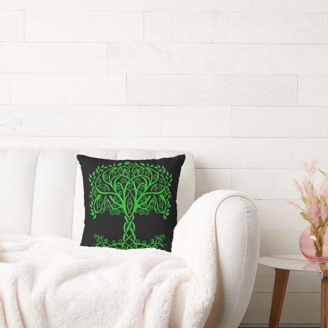 Coussin Arbre Celtique Vert De Vie (Canapé)