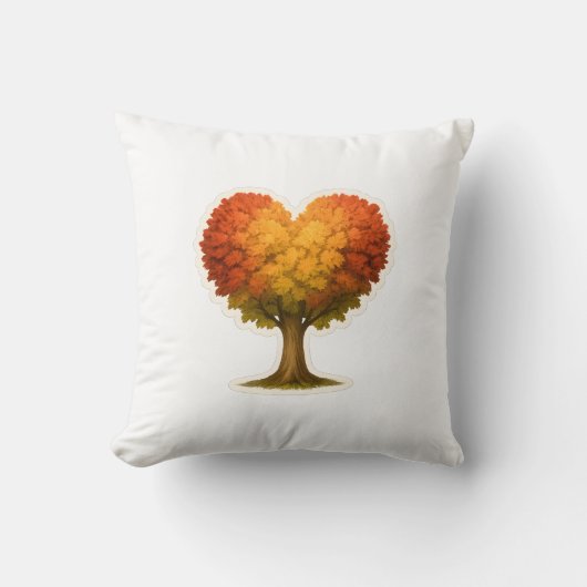 Coussin Arbre d'automne en forme de coeur (Recto)
