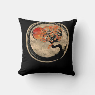 Coussin Arbre de cercle Enso Bonsaï Zen Bouddhiste en japo