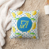 Coussin Arbre de citron monogramme Décor Royal Blue (Couverture)