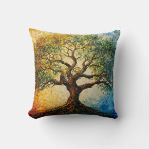 Coussin Arbre de connaissances - Peinture à l'huile