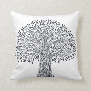 Coussin Arbre de griffonnage de la vie