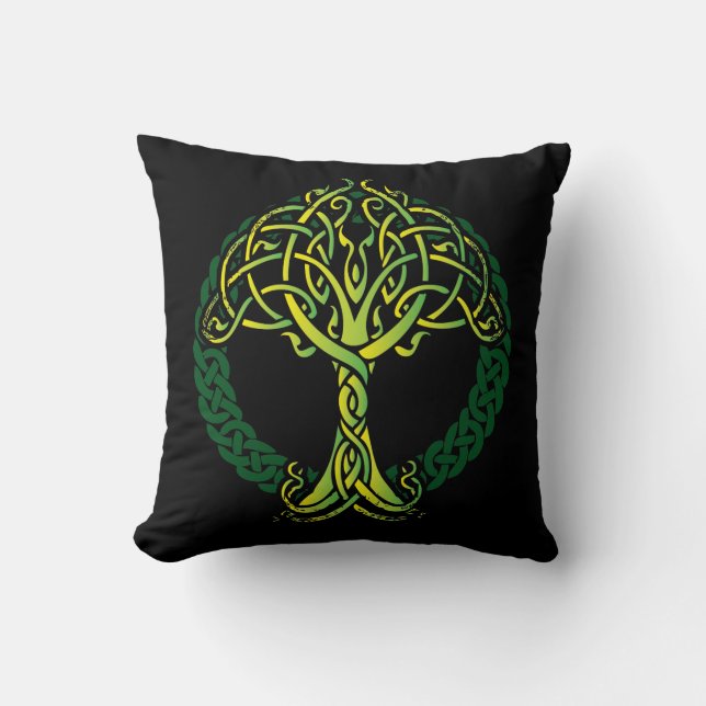 Coussin Arbre de Knotwork de Celtic de Viking de la vie (Recto)