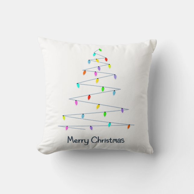 Coussin Arbre de lumières de Noël (Recto)