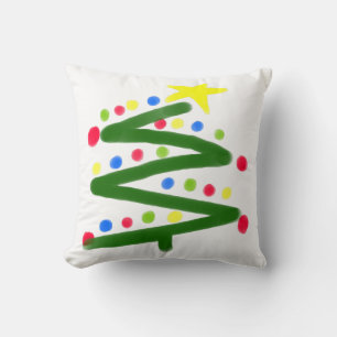 Coussin Arbre de Noël abstrait funky