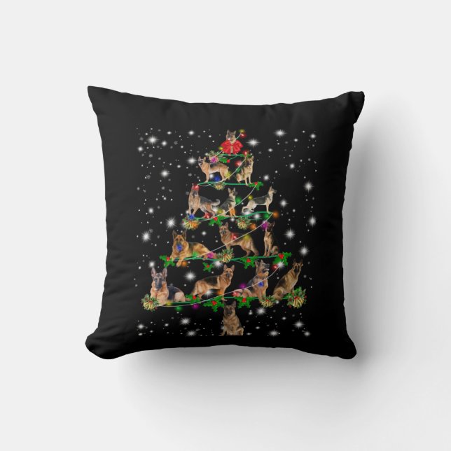 Coussin Arbre De Noël Allemand Couvert De Flamme De Flamme (Recto)