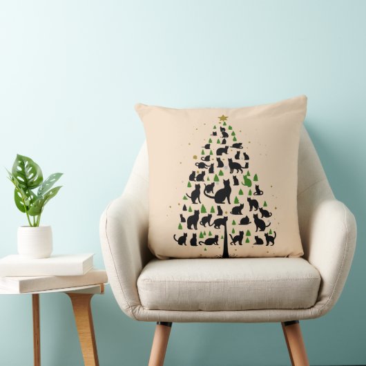 Coussin Arbre de Noël Amateur de Chat 2 (Chaise)