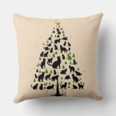 Coussin Arbre de Noël Amateur de Chat 2 (Verso)