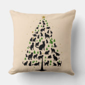 Coussin Arbre de Noël Amateur de Chat 2 (Recto)