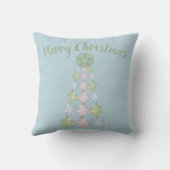 Coussin Arbre de Noël Arbres ronds Ornements Pastel Blue (Verso)