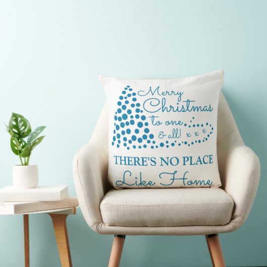 Coussin Arbre de Noël bleu, pas d'endroit comme la maison  (Chaise)