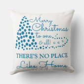 Coussin Arbre de Noël bleu, pas d'endroit comme la maison  (Verso)