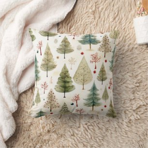 Coussin Arbre de Noël bleu vert or Motif
