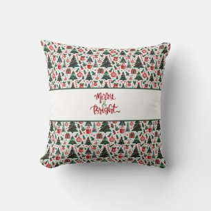 Coussin Arbre de Noël, cadeaux, sucre de canne