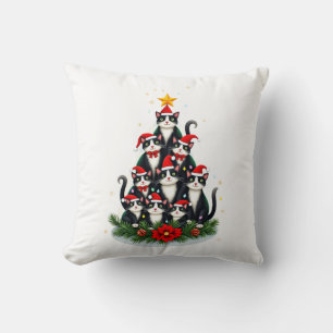 Coussin Arbre de Noël Chat Smoking Chat Smoking Lumières X