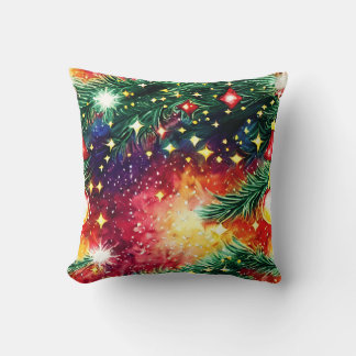 Coussin Arbre de Noël coloré avec ornementsJeter Pillo