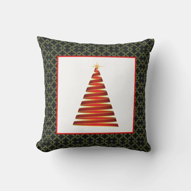 Coussin Arbre de Noël contemporain (Recto)