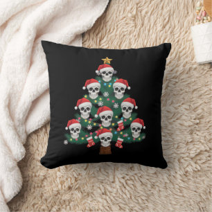 Coussin Arbre de Noël crâne Pijama Cool squelette Santa 