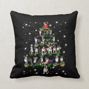 Coussin Arbre De Noël De Boston Terrie Couvert D'Une Lamp