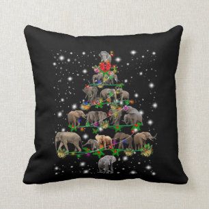 Coussin Arbre De Noël Des Éléphants Couvert De Flamme De F