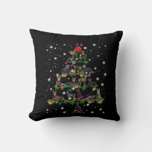 Coussin Arbre De Noël Doberman Couvert De Flamme De Feu