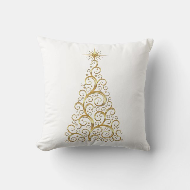 Coussin Arbre de Noël d'or (Recto)