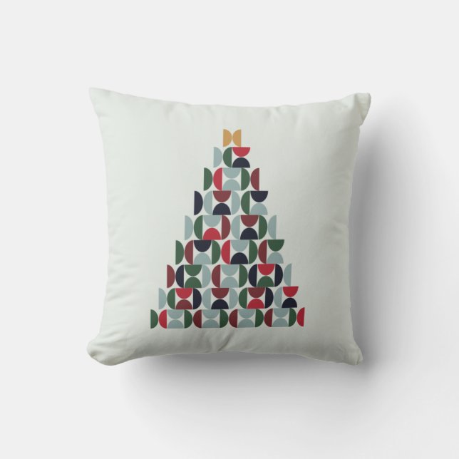 Coussin Arbre de Noël du milieu du siècle (Recto)