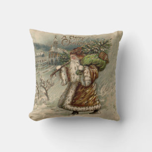 Coussin Arbre de Noël du Père Noël victorien