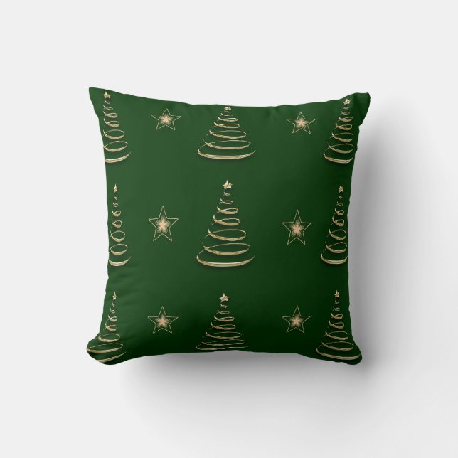 Coussin arbre de noël en or vert (Recto)