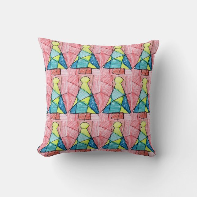 Coussin Arbre de Noël en verre tendu (Recto)