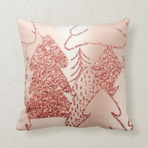 Coussin Arbre de Noël Fancy Parties scintillant Rose Gold