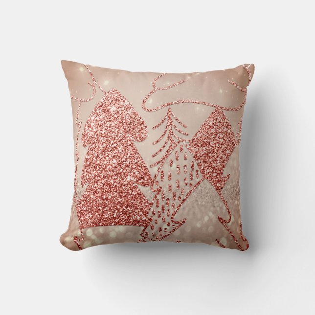 Coussin Arbre de Noël Fancy Parties scintillant Rose Gold  (Recto)
