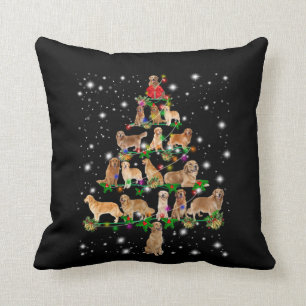 Coussin Arbre de Noël Golden Retriever Couvert Par Flash