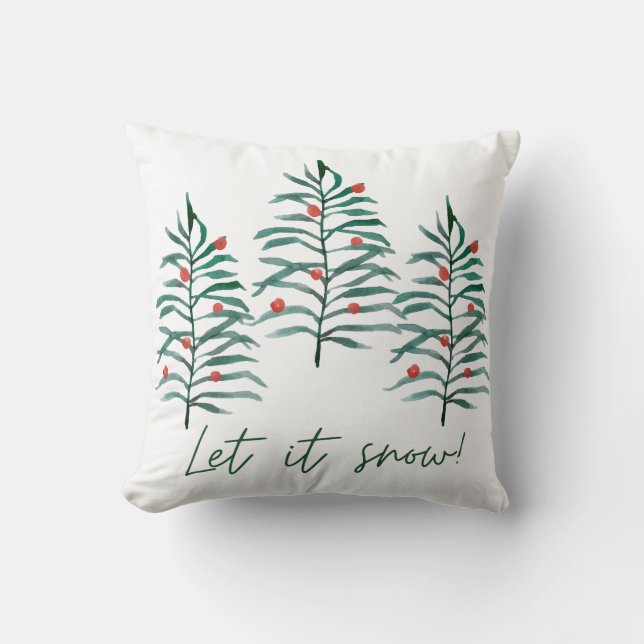 Coussin Arbre de Noël - Laisse neiger (Recto)