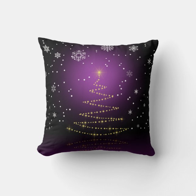 Coussin Arbre de Noël moderne et brillant (Recto)