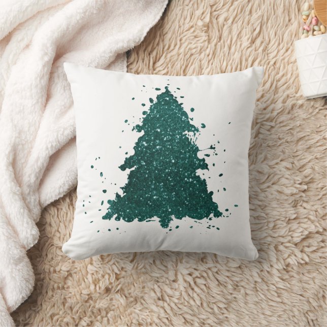 Coussin Arbre de Noël Moody | Dark Midnight Turquoise Spla (Couverture)