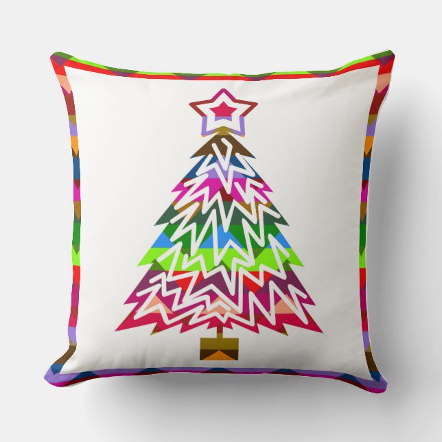 Coussin Arbre de Noël multicolore (Recto)