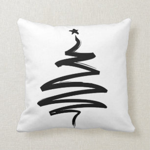 Coussin Arbre de Noël noir et blanc
