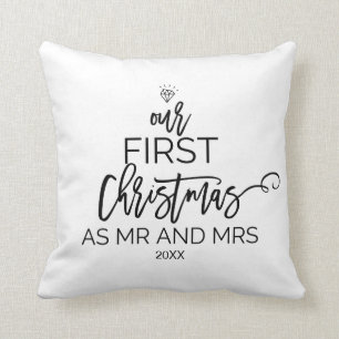 Coussin Arbre de Noël Notre premier Noël en tant que M. et