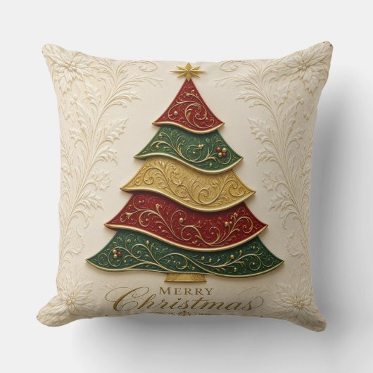 Coussin Arbre de Noël orné d'émail doré (Recto)