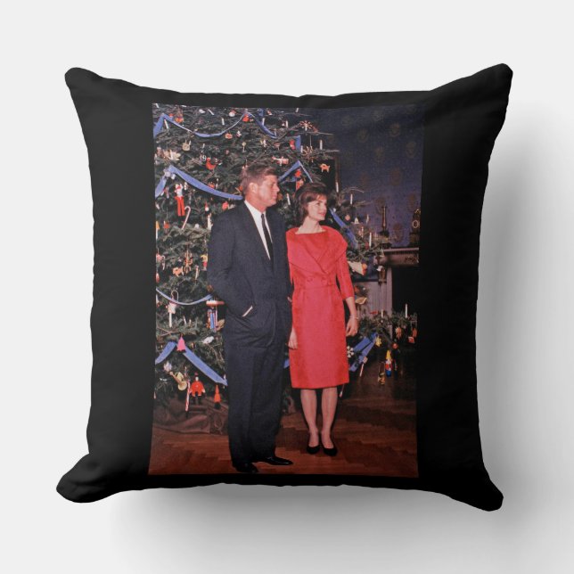 Coussin Arbre de Noël Président John Kennedy & Jacqueline (Recto)