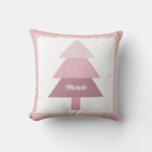 Coussin Arbre de Noël Rose Dégradé Monogrammé Mignon (Recto)