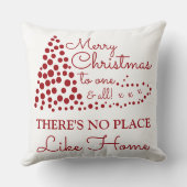 Coussin Arbre de Noël rouge, il n'y a pas d'endroit comme  (Verso)