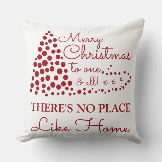 Coussin Arbre de Noël rouge, il n'y a pas d'endroit comme  (Recto)
