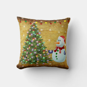 Coussin Arbre de Noël Snowman
