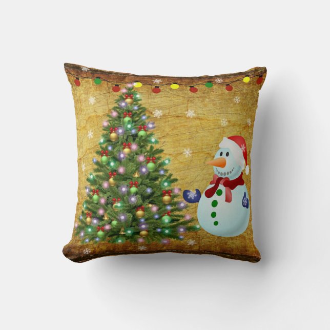 Coussin Arbre de Noël Snowman (Recto)